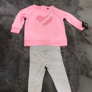 Baby Girls Nike 2 piece Sweatshirt and Leggings.